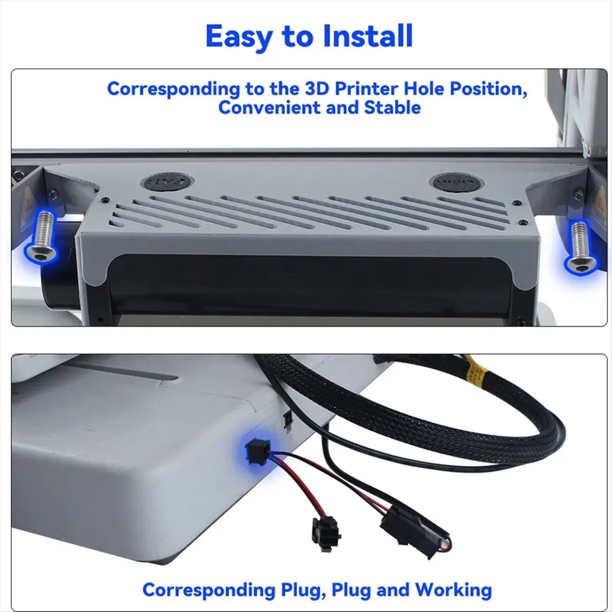 

BOFF For Bambu A1 X-Axis Auxiliary Fan Upgrade High Quality Rapid Cooling Fan with Led Lighting 3D Printer Parts for Bambu A1