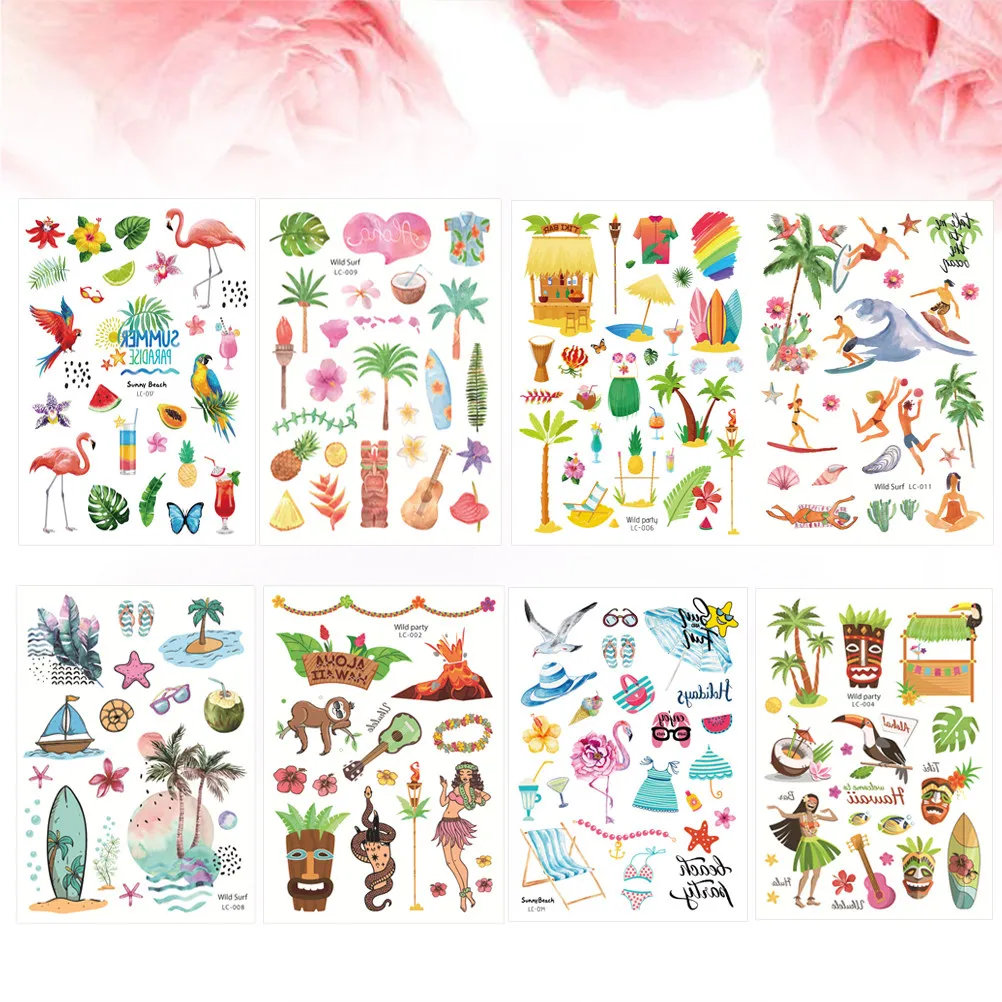 

Kawaii Stickers Cute for Hawaiian Water Bottle Party Decorations Beach Waterproof Aesthetic