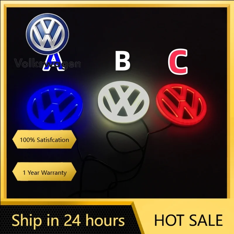 

Новый 2026 подстаканники 11 см 4D значок для VW логотипа светодиодный светильник багажника 4D VW логотип световая решетка значок для VW Volkswagen Bora Golf J