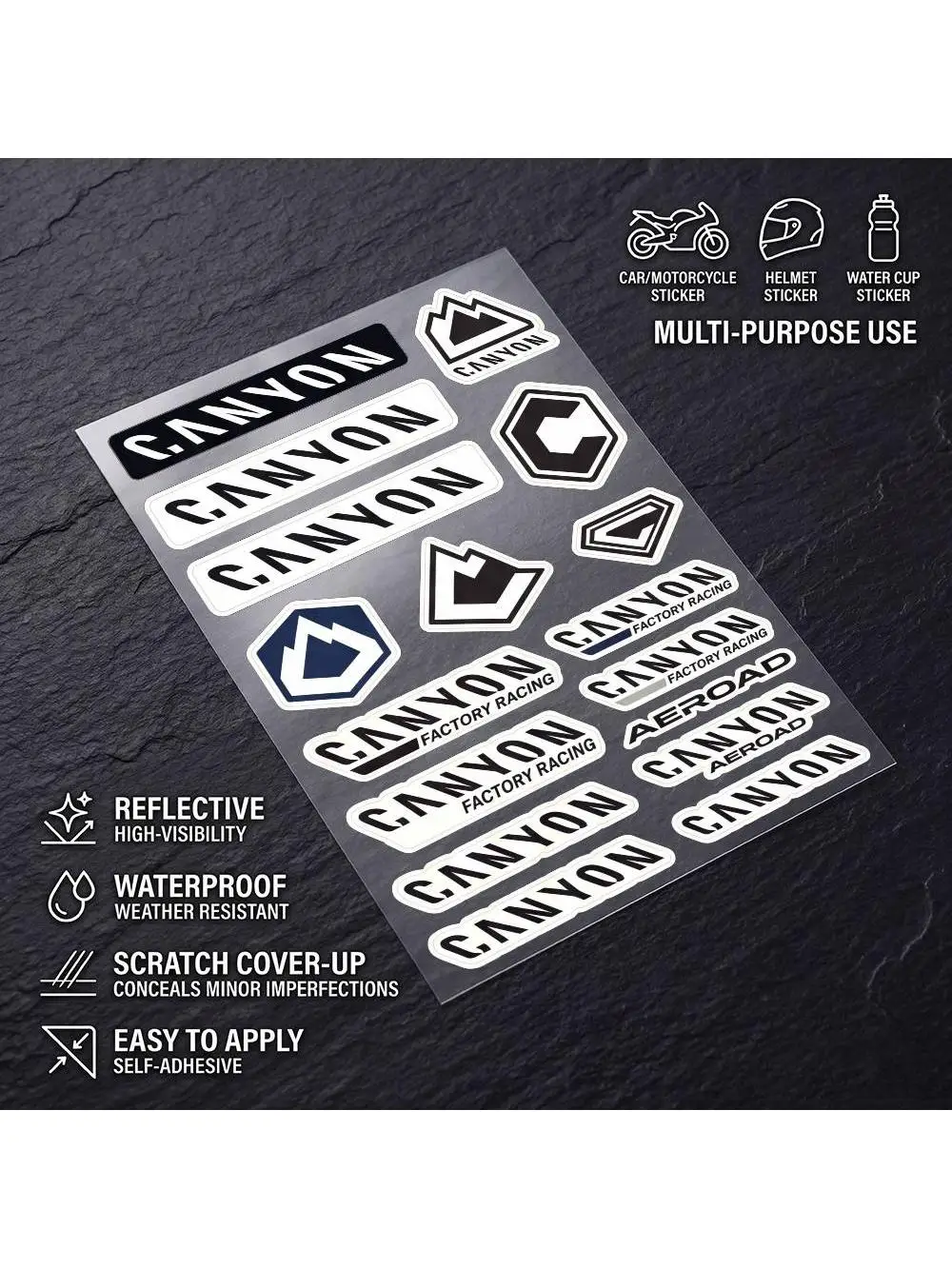 AliExpress bilibili C-Canyon-n Safety Reflective Waterproof Auto Decal Scratch Cover Stickers Universal For Bike Helmet Mug Refrigerator