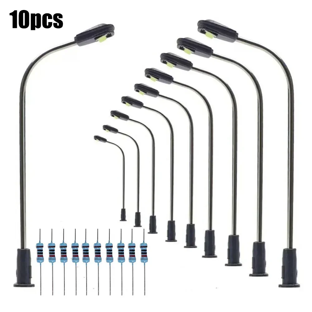 10pcs 1:87 Model LED Street Lamp Lighting Single Head Train Layout Landscape 3V 20mA Led Lamp Lighting