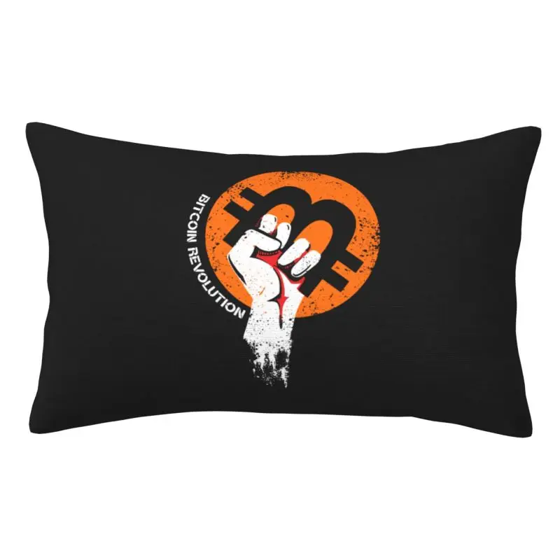 Custom Power Bitcoiny Cryptocurrency Btc Blockchain Geek Velvet Luxury Pillow Cases Rectangle