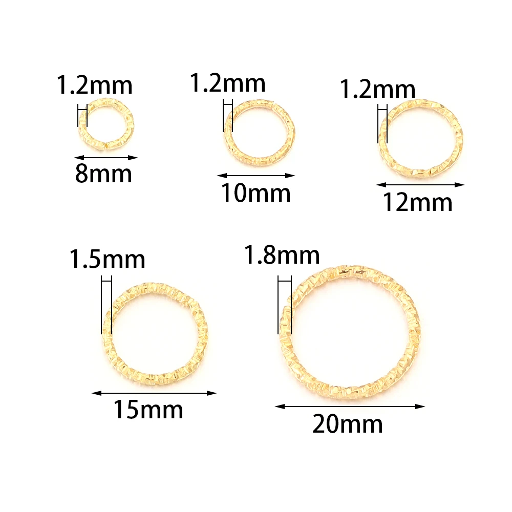 50-100pcs 8 10 12 15 20mm Round Jump Rings Iron Twisted Open Split Rings Connectors For Jewelry Making DIY Necklace Keychain