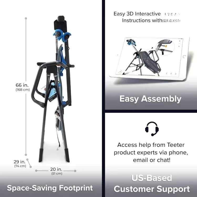 HOME.Inversion Table، قفل كاحل فاخر سهل الوصول، مجموعة تخفيف آلام الظهر، شائع