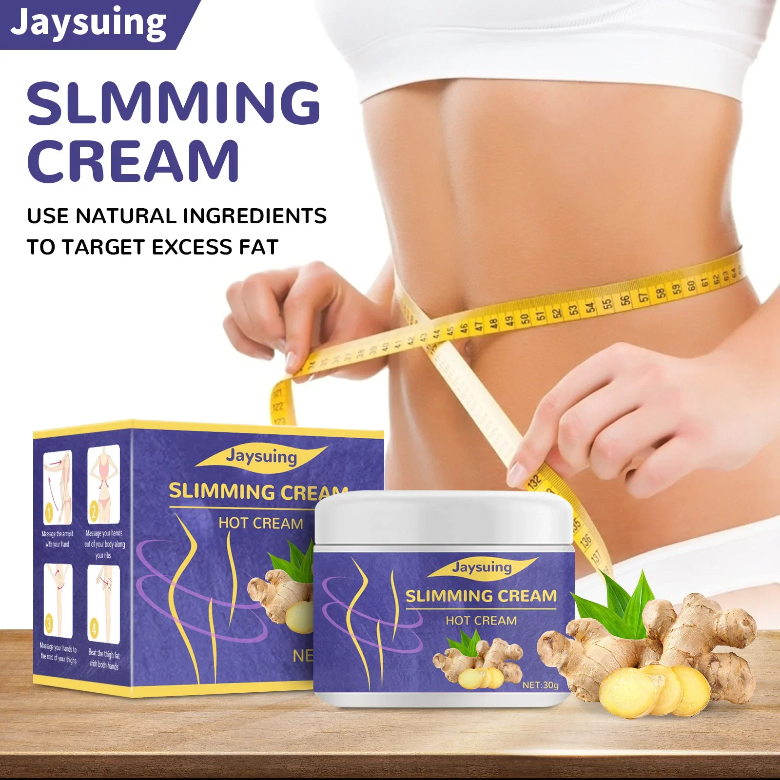 Ginger Body Shaping Cream Firming Abdominal Thigh Fat Lazy Massage Shaping Curves Body Cream