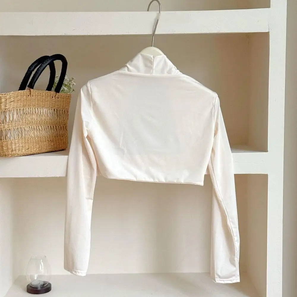 สุภาพสตรีผ้าคลุมไหล่สไตล์ Cropped Cape แขนธรรมดา Shrug Ice Sleeves Soft Holiday Elegant กีฬาแขนยาวอุปกรณ์ชายหาด