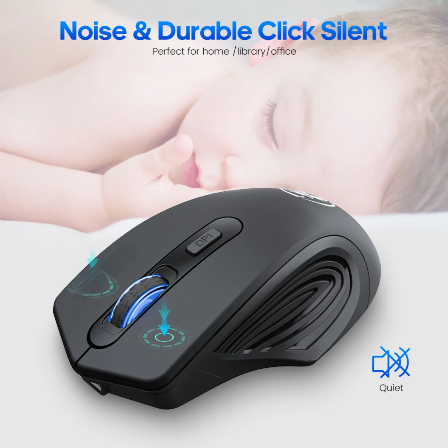 Mouse da gioco wireless ricaricabile: silenzioso, ergonomico, compatibile tramite USB per PC e laptop