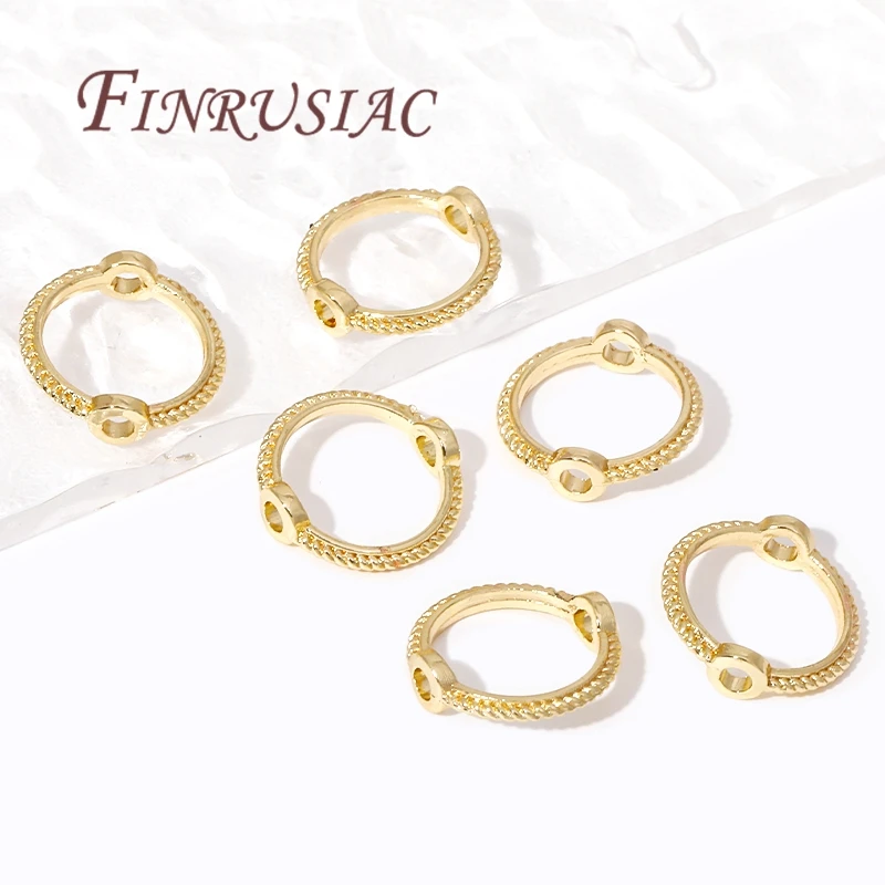 Multi Arten Messing Metall Kreis Rahmen Verbinder Spacer Perle, 14K/18K vergoldet Runde Perle Rahmen für DIY Perlen Schmuck Machen – Detail 19