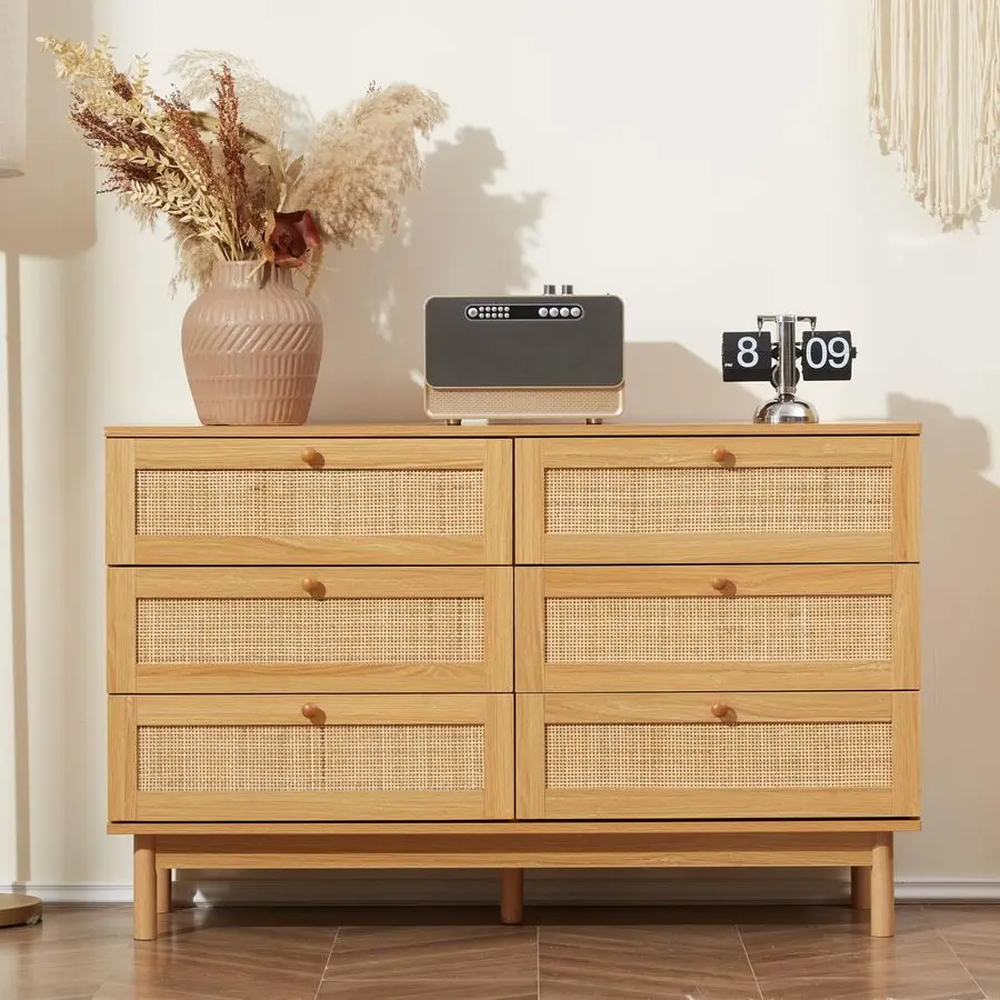 6 Drawer Rattan Dre…