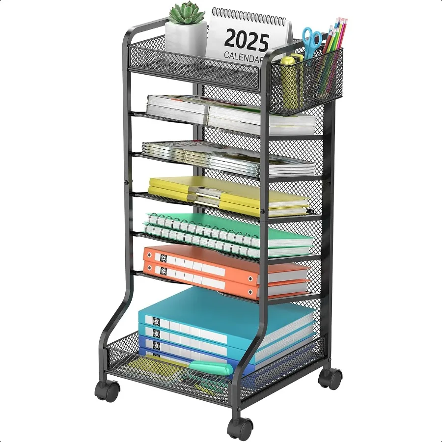

samstar Rolling File CartUnder Desk Organizer File Organizer beside Desk Binder Paper Letter Storage with Wheels for Office pli