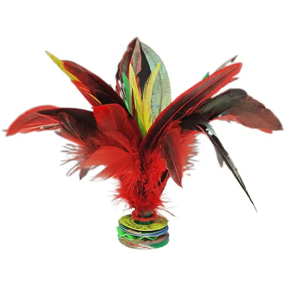 2pcs Colorful Entertainment Foot Sports Footbal Foot Kick Feathers Kick Physical Exercise Shuttlecock Chinese Jianzi