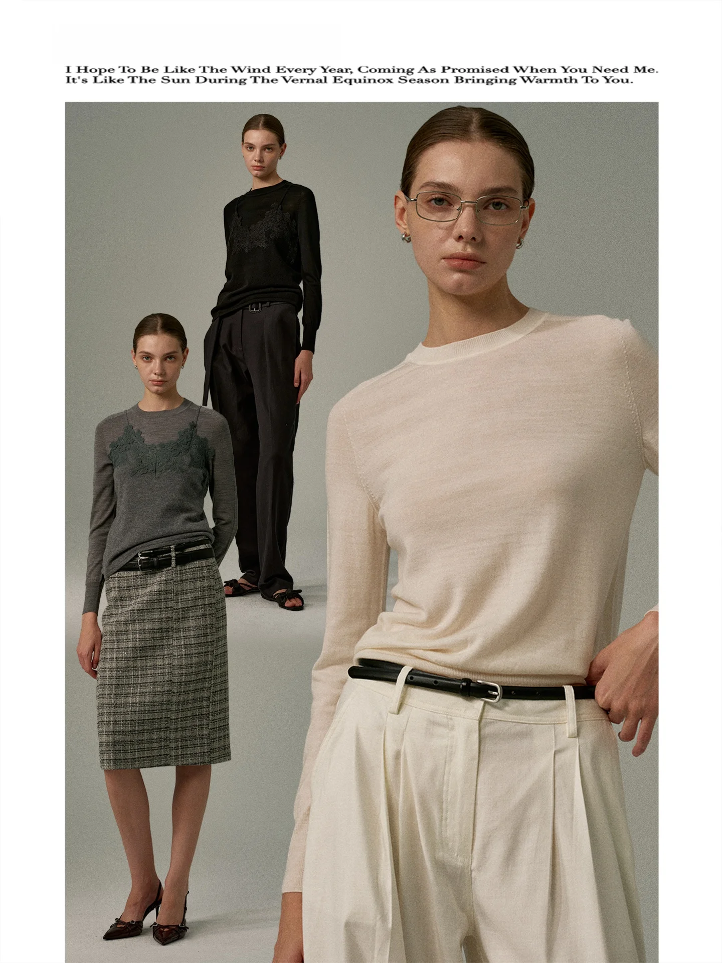 

Windtold 00% Wool round Ne Pullover Knitted Sweater 8 Needle Basic Universal Women's Faion Soft Comfortable Long Sve