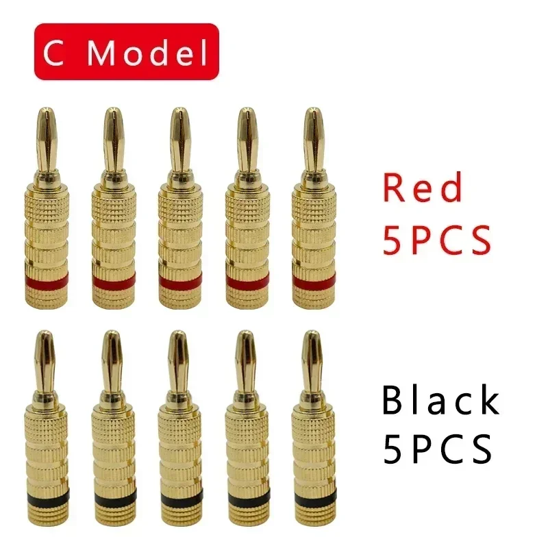 10/20 Stuks Banaan Connector Plug Jack Vergulde Muzikaal Geluid Audio Speaker 4Mm Banaan Pluggen Voor Audio Video Luidspreker Terminal