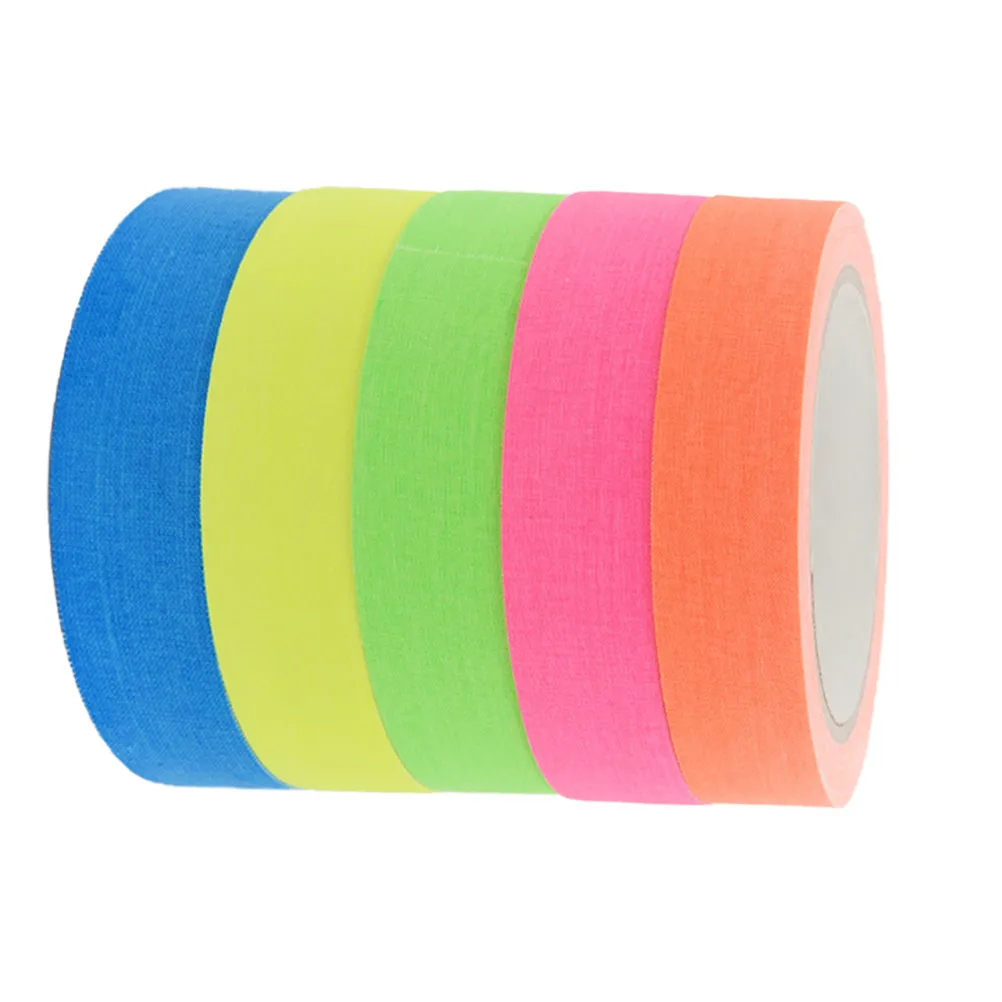 Fluorescent Uv Cotton Tape Bright Glow in Dark Luminous Adhesive Tape for Wall Props Photography Film