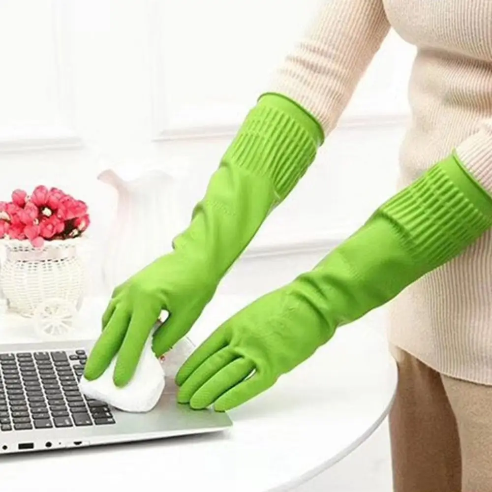 Kitchen Gloves for Washing Dishes Household Cleanning Latex Glove Long and Thick Protective for Woman Dishwashing