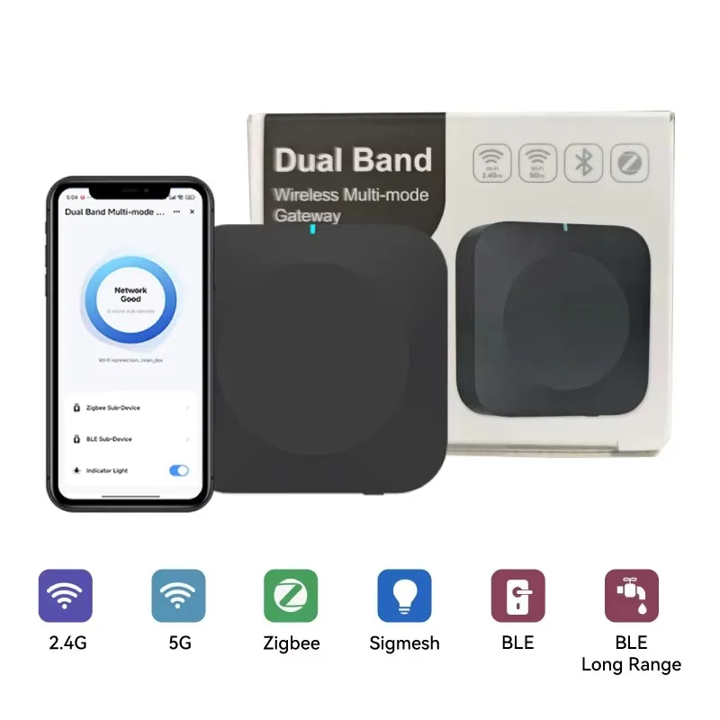 Dual-Band Wireless Multi-mode Gateway with 2.4GHz WIFI +5 GHZ WIFI + Zigbee +Sigmesh BLE+ BLE Long Range Gateway