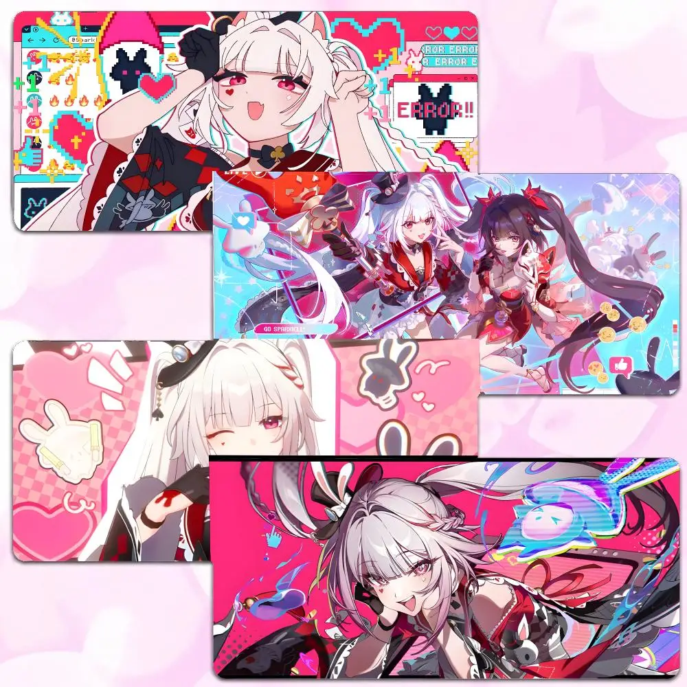 Trendy Mouse Pad H-Honkai Star Rail Hsr Sparxie Mouse Pad Thick Lock Edge Gaming Desk Mat Large Size PC Mouse Pad Home decor