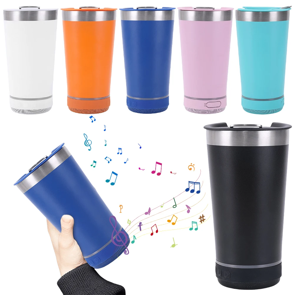 

Stainless Steel Music Cup Wireless BT Speaker Iced Coffee Cup Stereo Subwoofer Sound Box Water Bottle Gifts for Women and Men