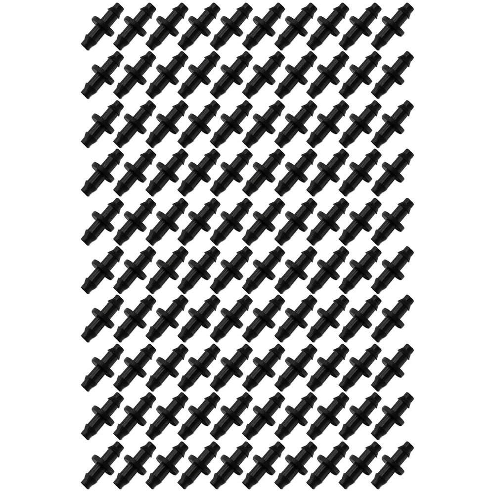 100 Pack Barbed Coupling Connectors for 1/4 inch Drip Irrigation Tubing Compatible with Various Brands and Models