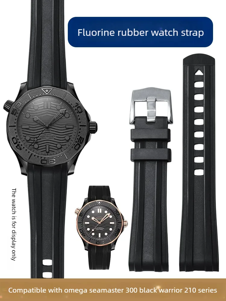 Suitable for Omega Seamaster 300 Series Darth Vader 210.62/92 Arc Fluororubber Waterproof Watch Strap 21mm