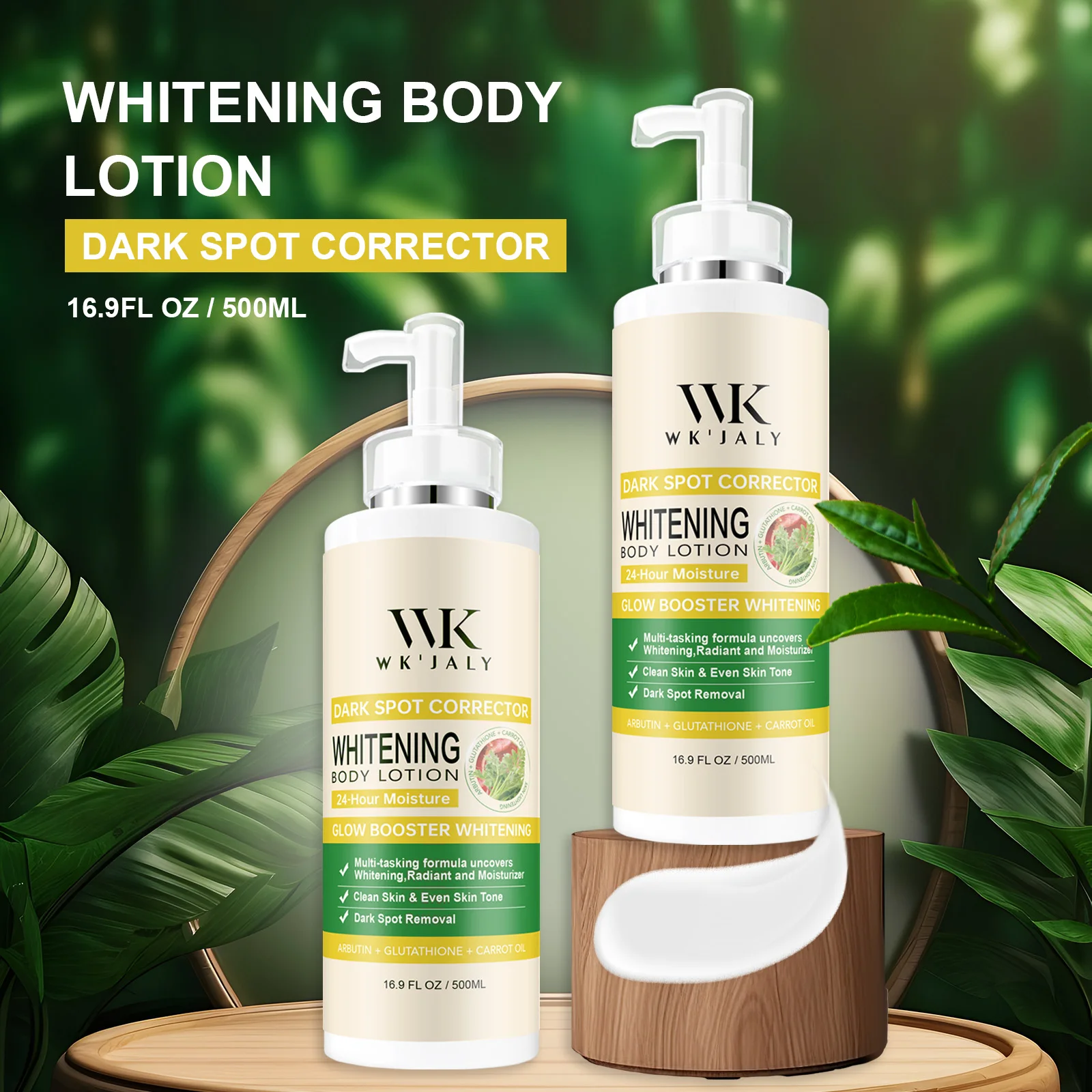 WK JALY Glow Booster Whitening Body Lotion, With Glutathione, Remove Dark Spots, Melanin, Even Skin Tone Cream for All Skin Type