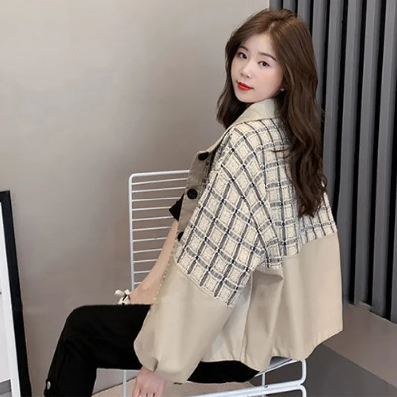 Plaid Clothes Trend Clothing Jacket Woman Jackets Aesthetic Leather Spring Winter Coat for Women 2024 Coats Autumn Outerwear New