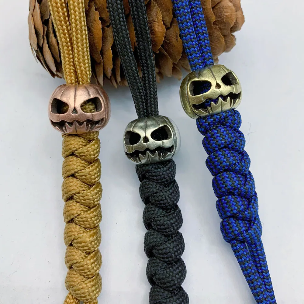 Brass knife pendant Halloween pumpkin lantern pendant outdoor EDC umbrella rope pendant copper accessories fishing rod pendant