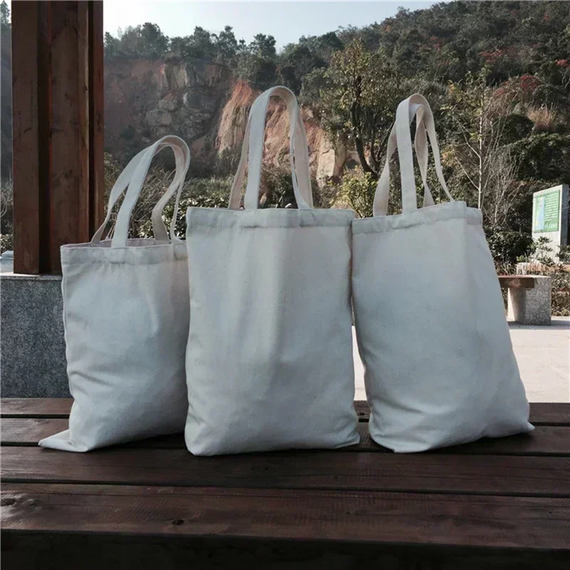 Bolsas tote de algodão natural pw6, bolsas de algodão simples, bolsas de ombro de algodão, impressão de logotipo de tamanho personalizado aceita