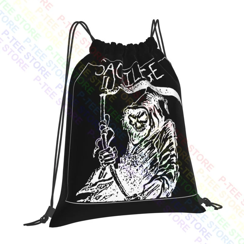 Sacrilege 'Grim Reaper' (Punk Inepsy Discharge Crass Varukeers Kbd ) Drawstring Bags Gym Bag Hot Large Capacity