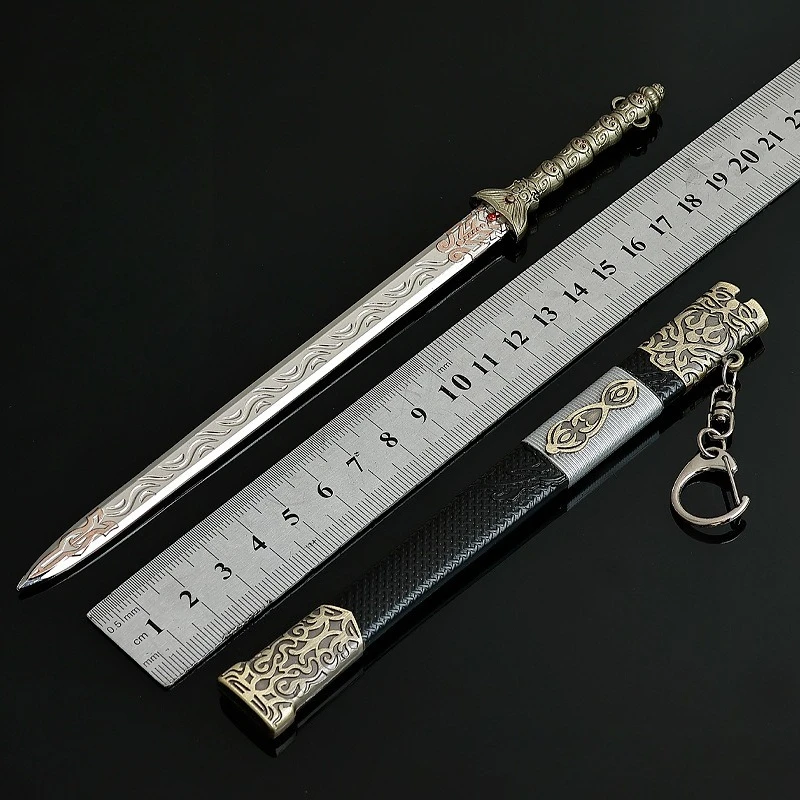 22cm/8.66in Cold Weapon Models Metal Crafts Ornaments Swords with Sheaths Toy Knives Collections Desktop Displays Birthday Gifts