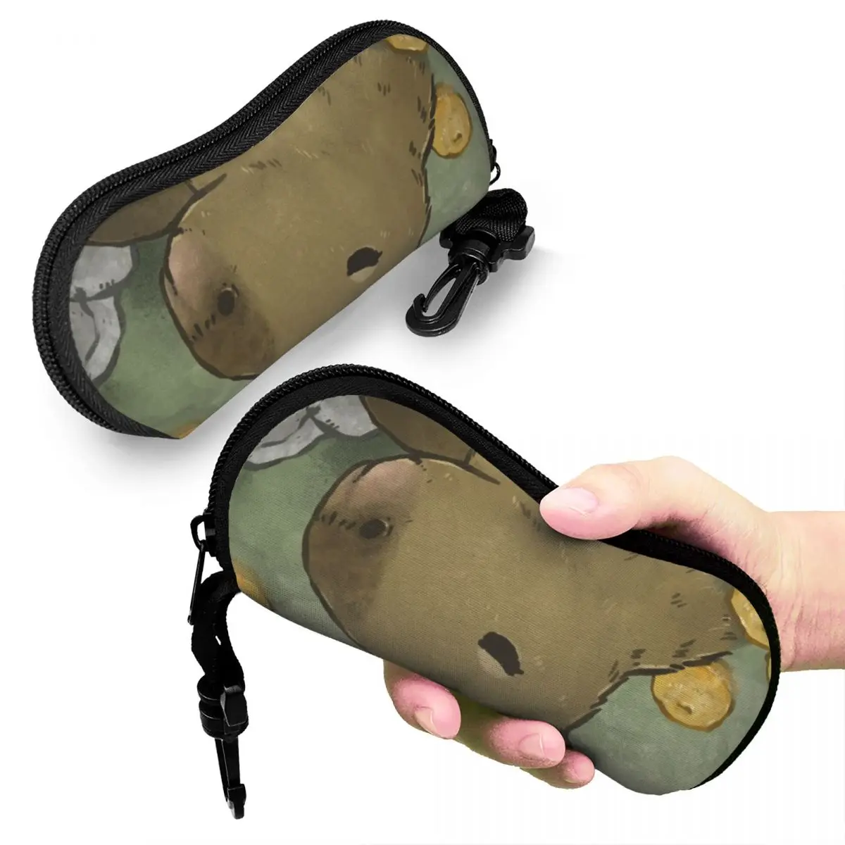 

Capybara Yuzu Bathing Shell Glasses Case Protective Sunglasses Box Women Men Soft Eyeglasses Bag Pouch