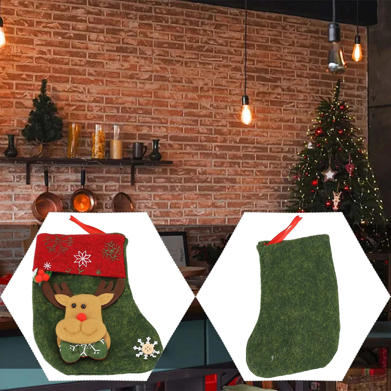 Ornament Christmas Stocking Parts Accessory Decor Hanging Mini Old Man Santa Snowman Xmas Tree Bag Candy Useful