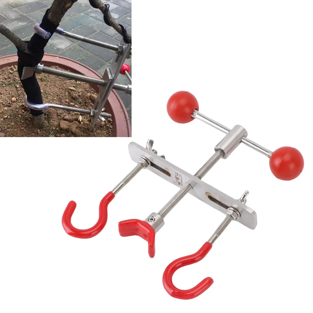 Stainless Steel Tree Branch Bender Red Labor Saving Bonsai Branch Modulator Multifunctional Ergonomic Design