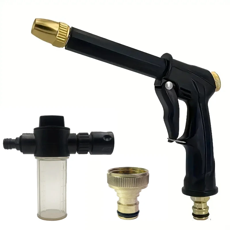 Garden Water Gun Cleaning Machine High-Power High-Pressure Car Washing Water Gun Nozzle Adjustable Garden Spray Car Washing Tool