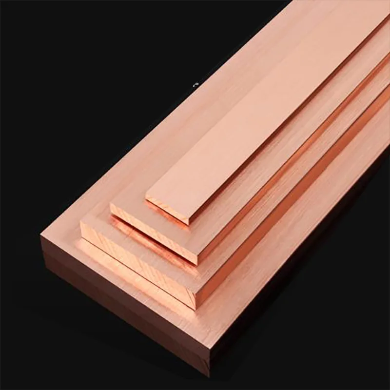 Long 100 200 500mm T2 Pure Copper Flat Sheet Bar Copper Plates Thickness 1 1.5 2 3 4 5 40 45 50 55 60 65 70mm
