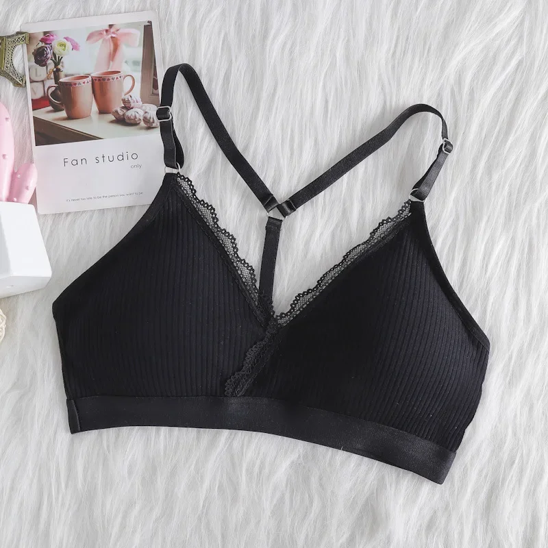 New Women Push Up Bra Bralette Thin Shoulder Strap Underwear Fitness Lace Bras Tube Tops Wireless Sports Chest Wrap Lingerie