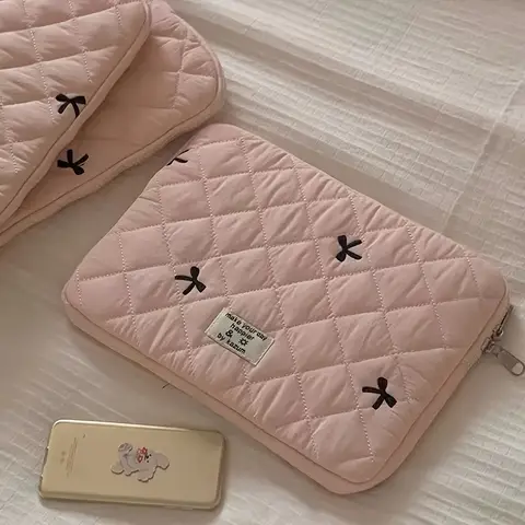 Puffig Laptopväska Broderad Rosettdesign Notebook-väska För Macbook ASUS HP 13-14,2 Tums Flicka Dator Surfplatta Väska 8 best sales puffigt laptopfodral - №5