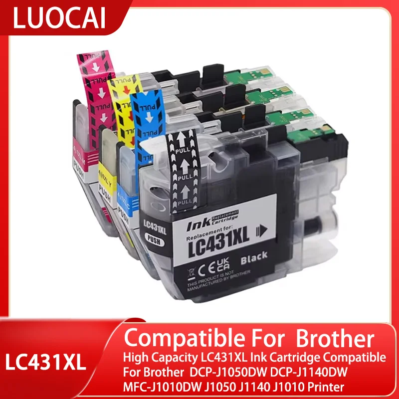 High Capacity LC431XL Ink Cartridge Compatible For Brother  DCP-J1050DW DCP-J1140DW MFC-J1010DW J1050 J1140 J1010 Printer