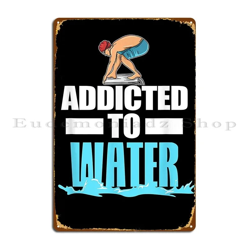 Diseño de piscina para un nadador de competición, letrero de Metal con impresión personalizada para sala de estar, Mural de cine, cartel de estaño