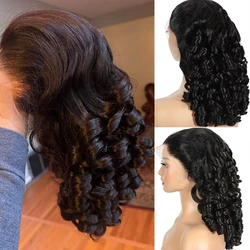 100% Vietnames Donor Hair 250 Density Double Drawn Bouncy Loose Wave 13X4 HD Lace Glueless 30
