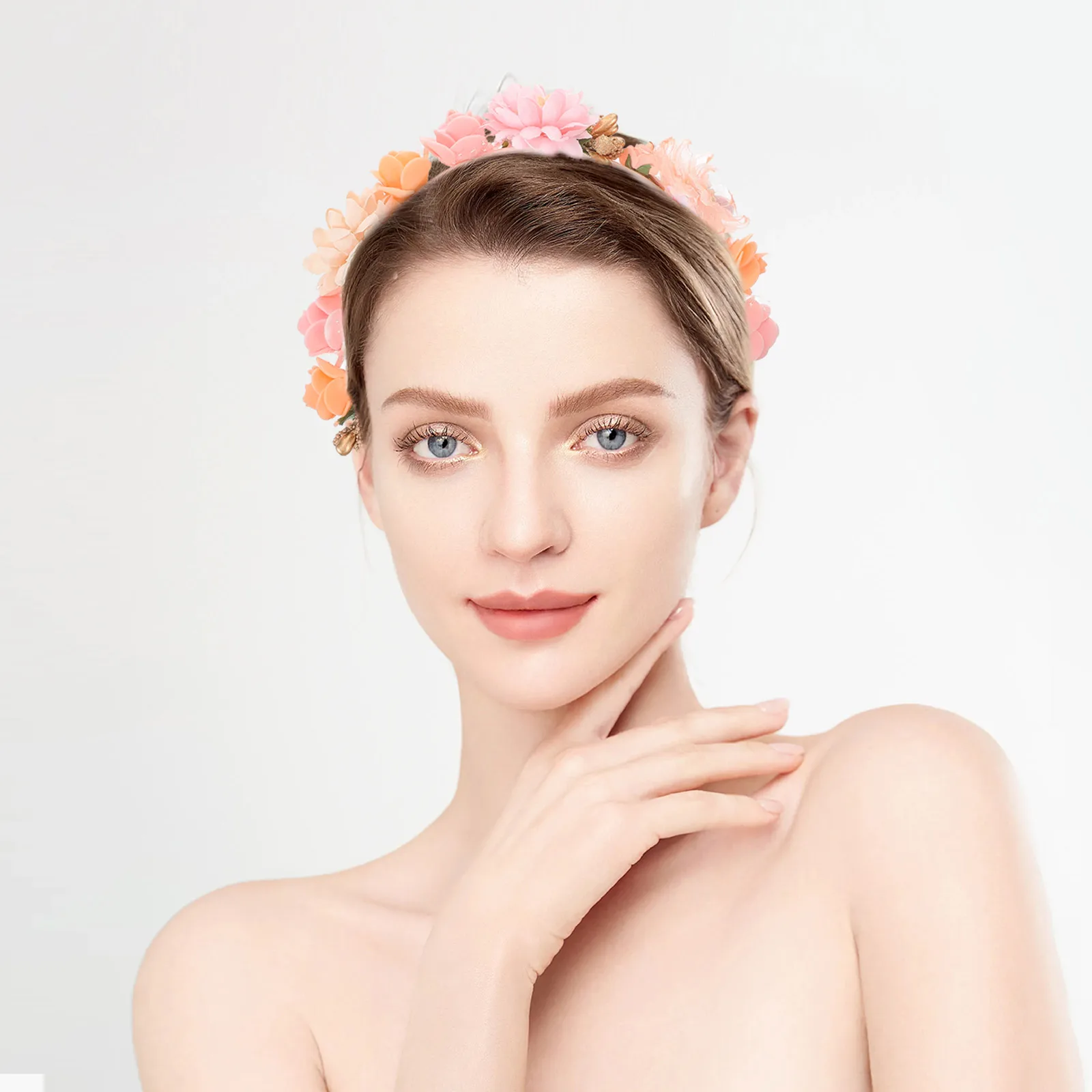 

Simulated Flower Headband Decorative Fashion Floral Hair Decoration for Women Party Everyday Photo Prop Lightweight Universal