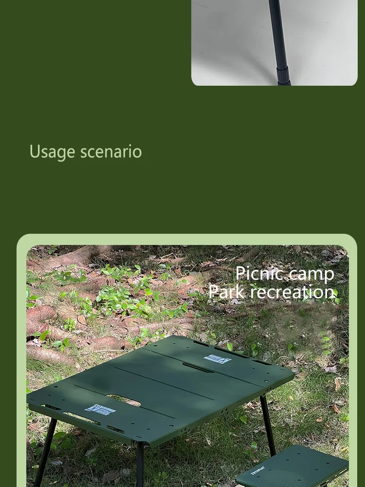 Klappbarer Campingtisch, leicht, tragbar, Tisch aus Aluminiumlegierung, Aufbewahrungsregal, seitliches Ofenregal, Campingtisch, coole Campingausrüstung – Detail 4