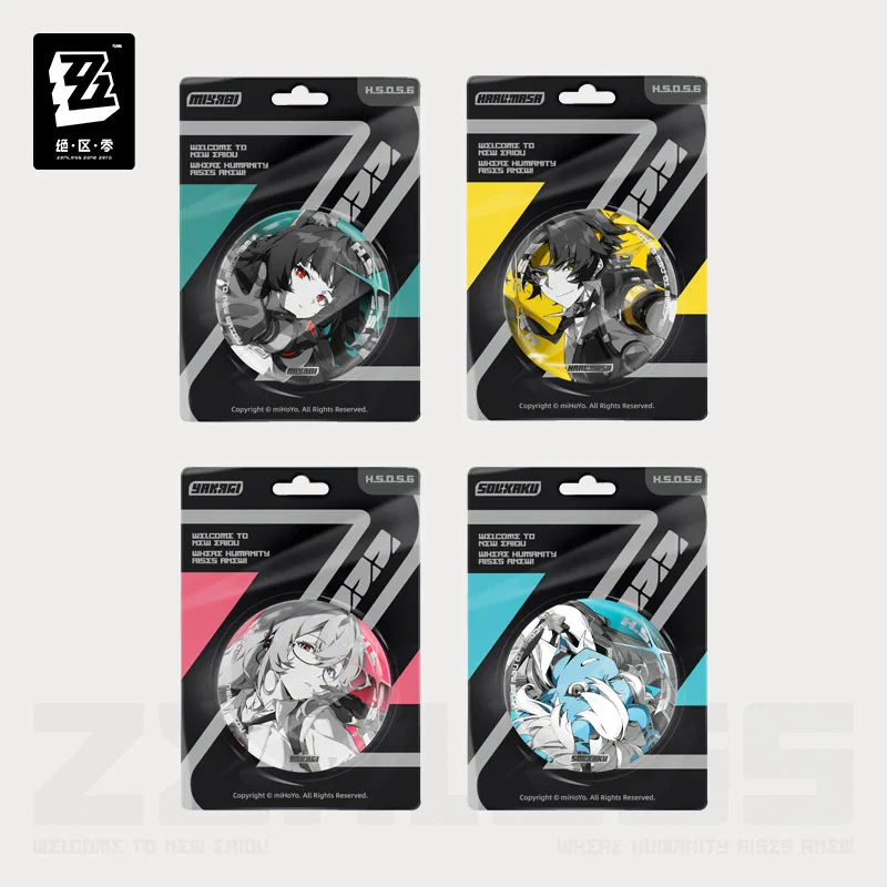 Official Zenless Zone Zero Gaming Merchandise Cartoon Characters Cosplay Hoshimi Miyabi Shadow Art Series Reflective Tin Badges
