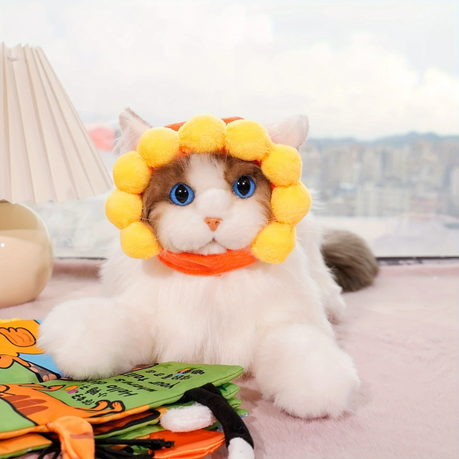 Cute Sun Flower Cat Hat, Creative Kitten Head Cover, Pet Puppy Hat For Small Dogs And Cats Headdress