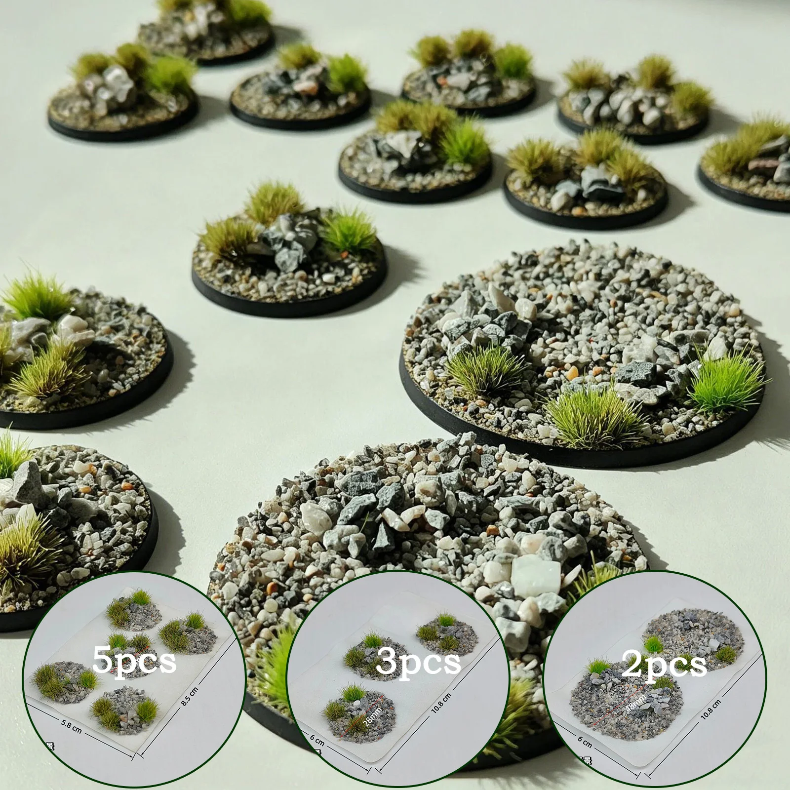 Simulation Circle Gravel Grass Tufts Model Making Materials DIY Wargame Platform Scene Mini Stone Meadow Diorama Accessories