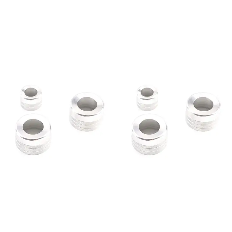 Authentic 2X Silver Air Conditioner Knob Audio Volume Tune Button Trim Cover Ring For BMW X5 X6 E70 E71 F15 F16 2014-2018