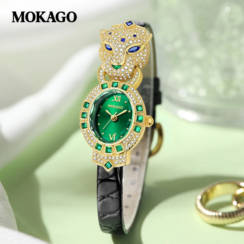 2025 креативные брендовые модные кварцевые часы для женщин с леопардовыми шипами и бриллиантами, роскошные женские наручные часы с кожаным ремнем, ювелирные часы