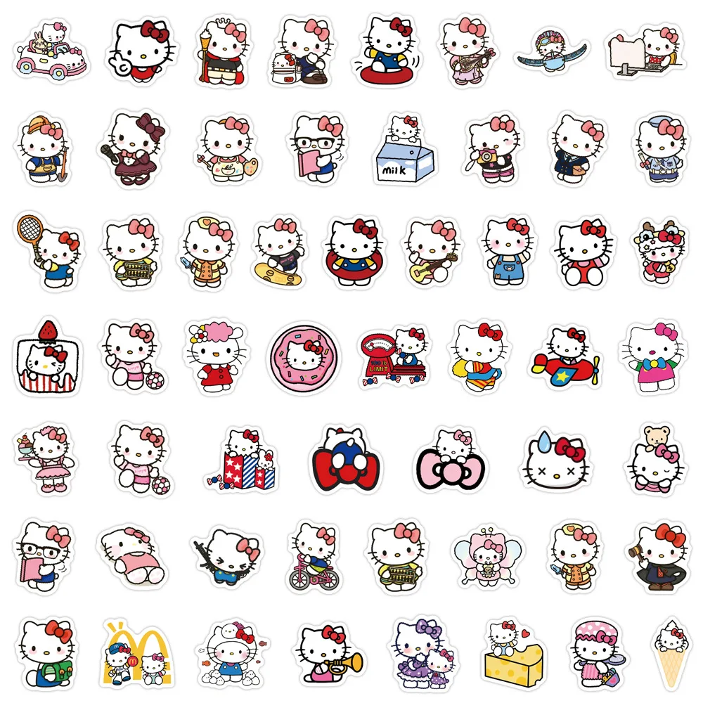 50/100 個かわいいサンリオ漫画ハローキティステッカー DIY 電話ラップトップ荷物スケートボード落書きデカール楽しい子供のため