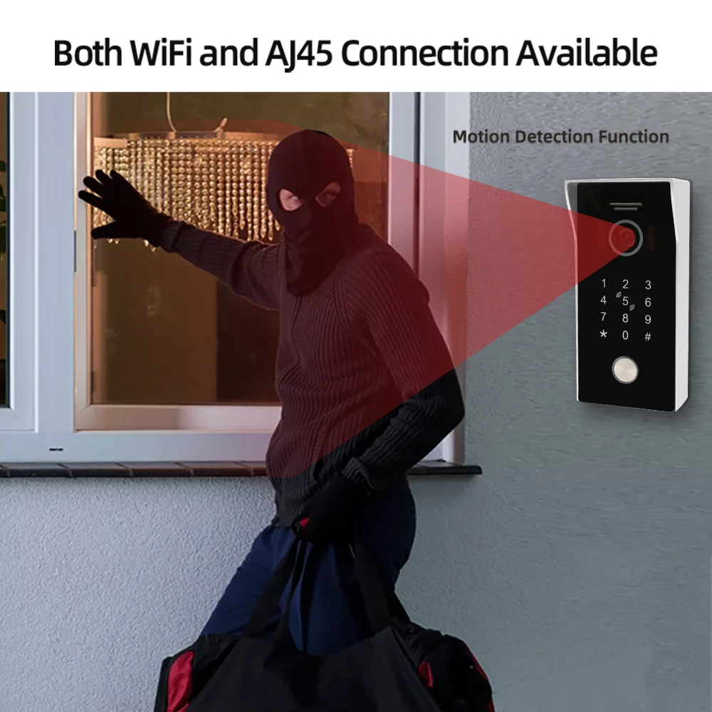 Jeatone-campainha de vídeo sem fio WiFi, 10 \