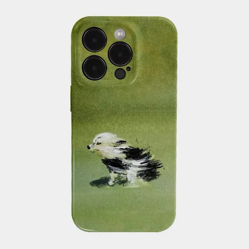 

Ins Matcha Green Messy Dog Phone Case for IPHONE 17 Air 16E 15 PROMAX 14 Plus 13 12 MINI 11 PRO 16Plus XR SE Acrylic Phone Cover